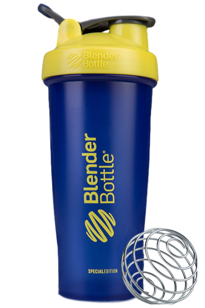 BlenderBottle Color of the Month Protein Shaker Bottle Subscription - Blue and Yellow