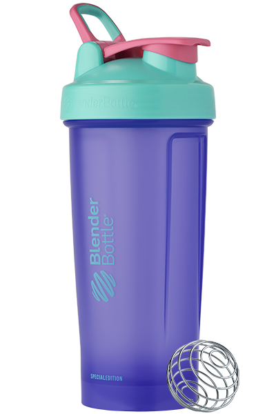 Purple and Blue Shaker Bottle - Special Edition Neon Spring 28oz - BlenderBottle Color of the Month