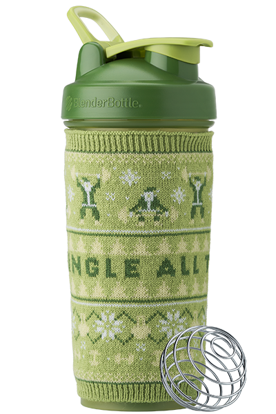 December Color of the Month - Jingle All The Whey - BlenderBottle with Sweater Sleeve
