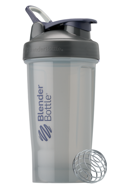 BlenderBottle Classic Shaker Bottle, 20 oz, Grey & Classic Shaker Bottle  Perfect for Protein Shakes and Pre Workout, Black, 20oz