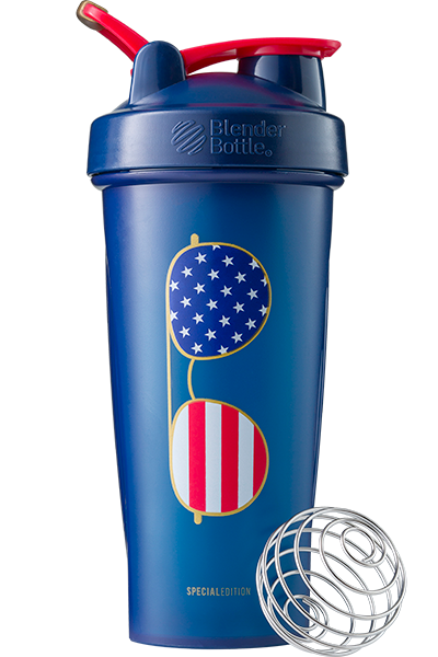 BlenderBottle Color of the Month Protein Shaker Bottle Subscription - American Flag Sunglasses